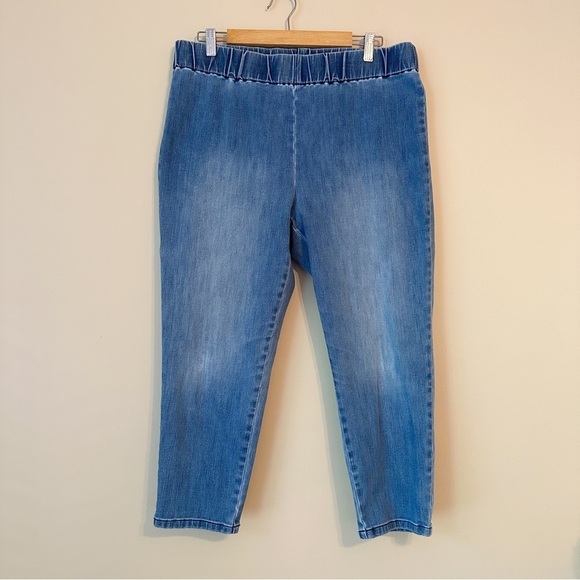 Soft Surroundings Pull On Cropped Slim Skinny Blue Jeans - XL - Picture 1 of 11